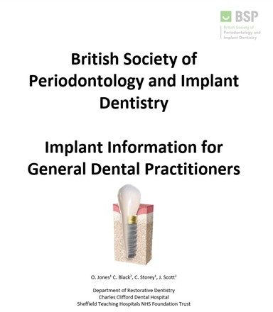 Implant Information for GDPs – New BSP Resource